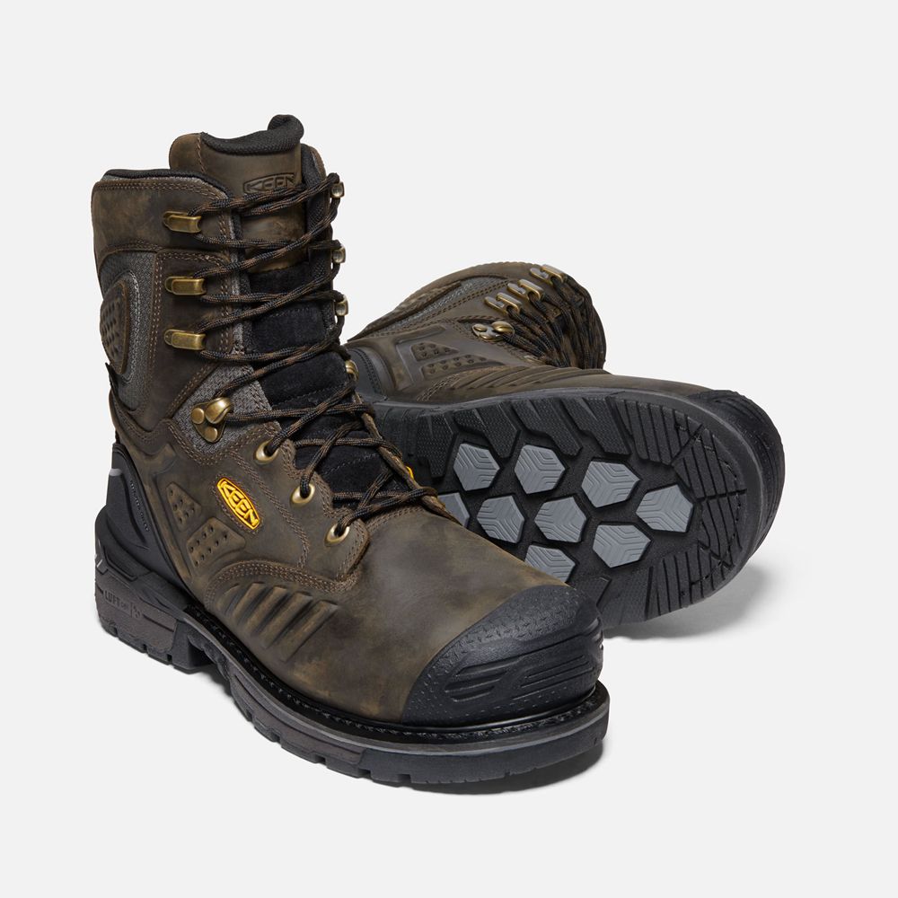 Keen Trekking Bot Erkek Siyah Kahverengi - Philadelphia 8\" Waterproof (Carbon-Fiber Toe) - Türkiye O